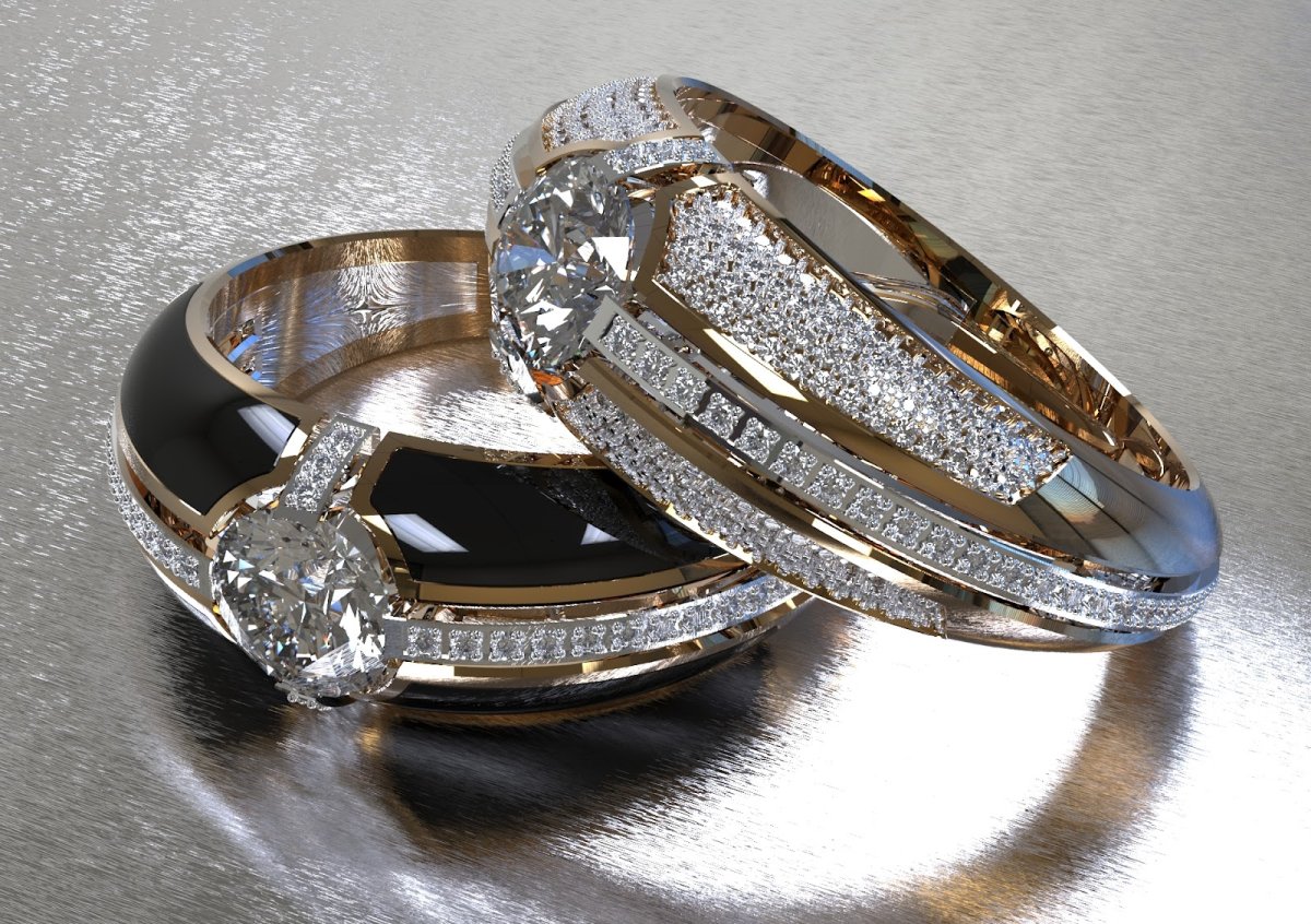 Широкие обручальные кольца