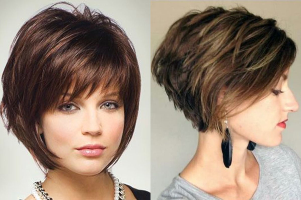 Градуированное каре Каскад с челкой