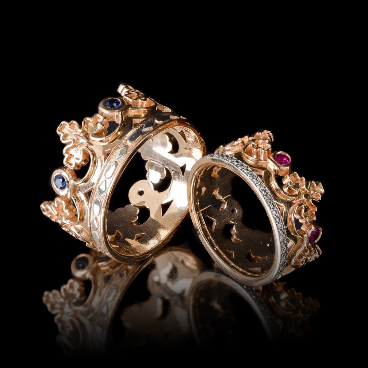 Кольца обручалка с короной