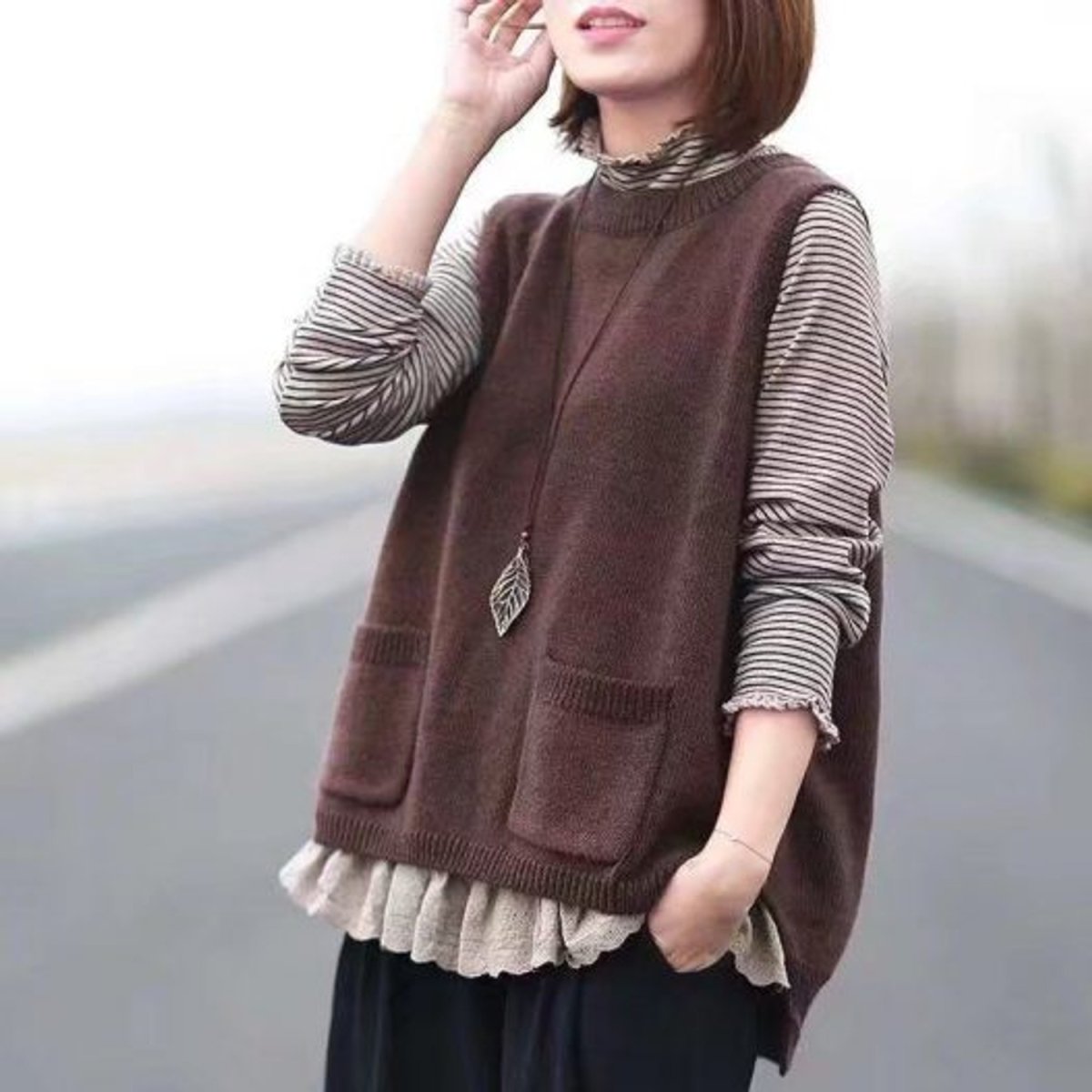 Трикотажный жилет оверсайз Zara