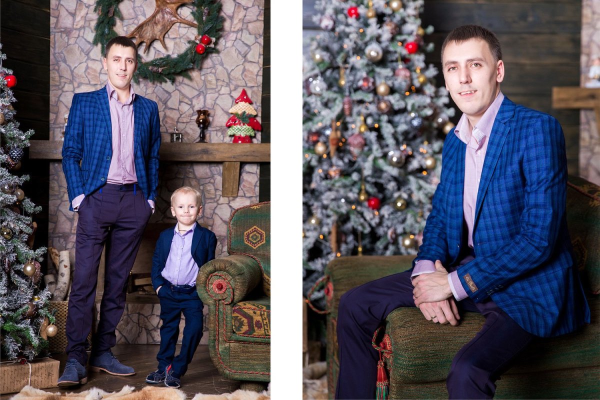 Новогодняя фотосессия мужчины