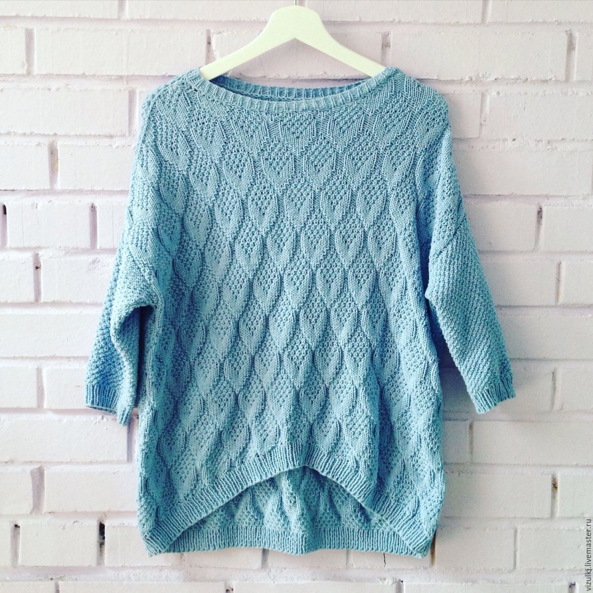 Ажурный джемпер в полоску