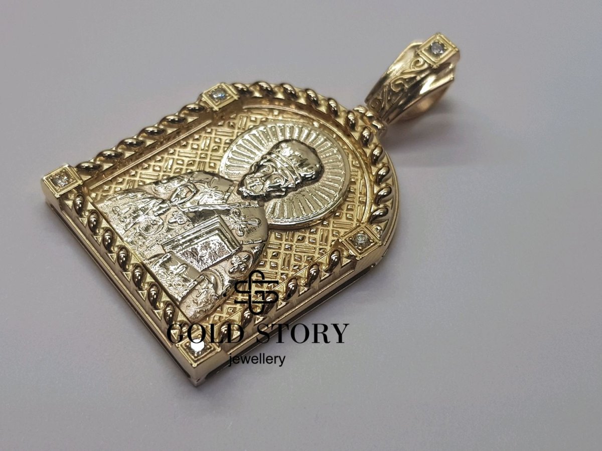 Серебряная икона медальон Николай Чудотворец