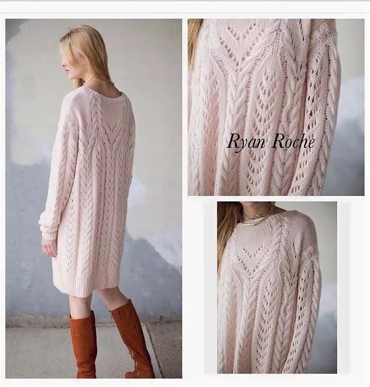 Элегантное вязаное платье спицами