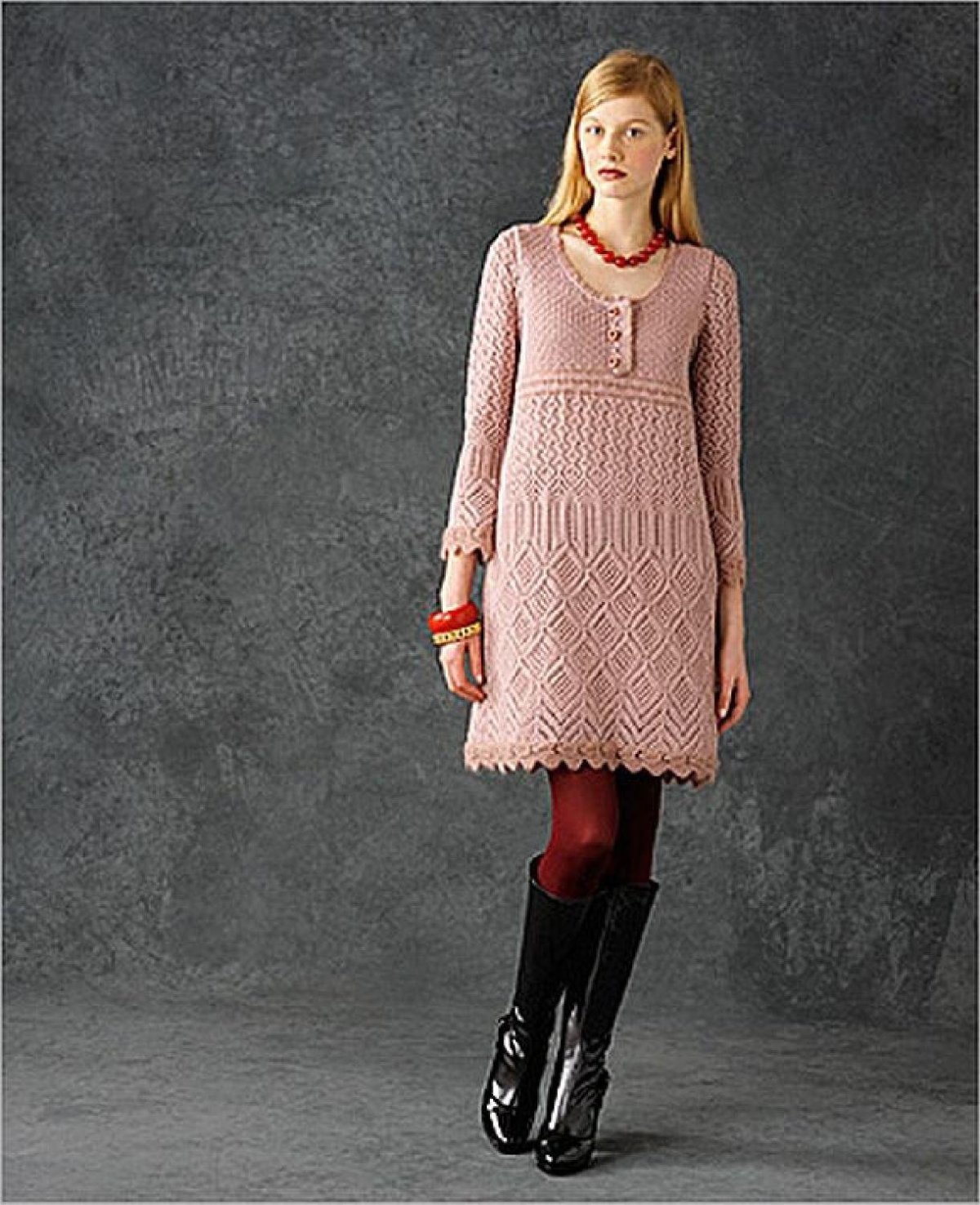 Вязаное теплое платье туника крючком для женщин схемы