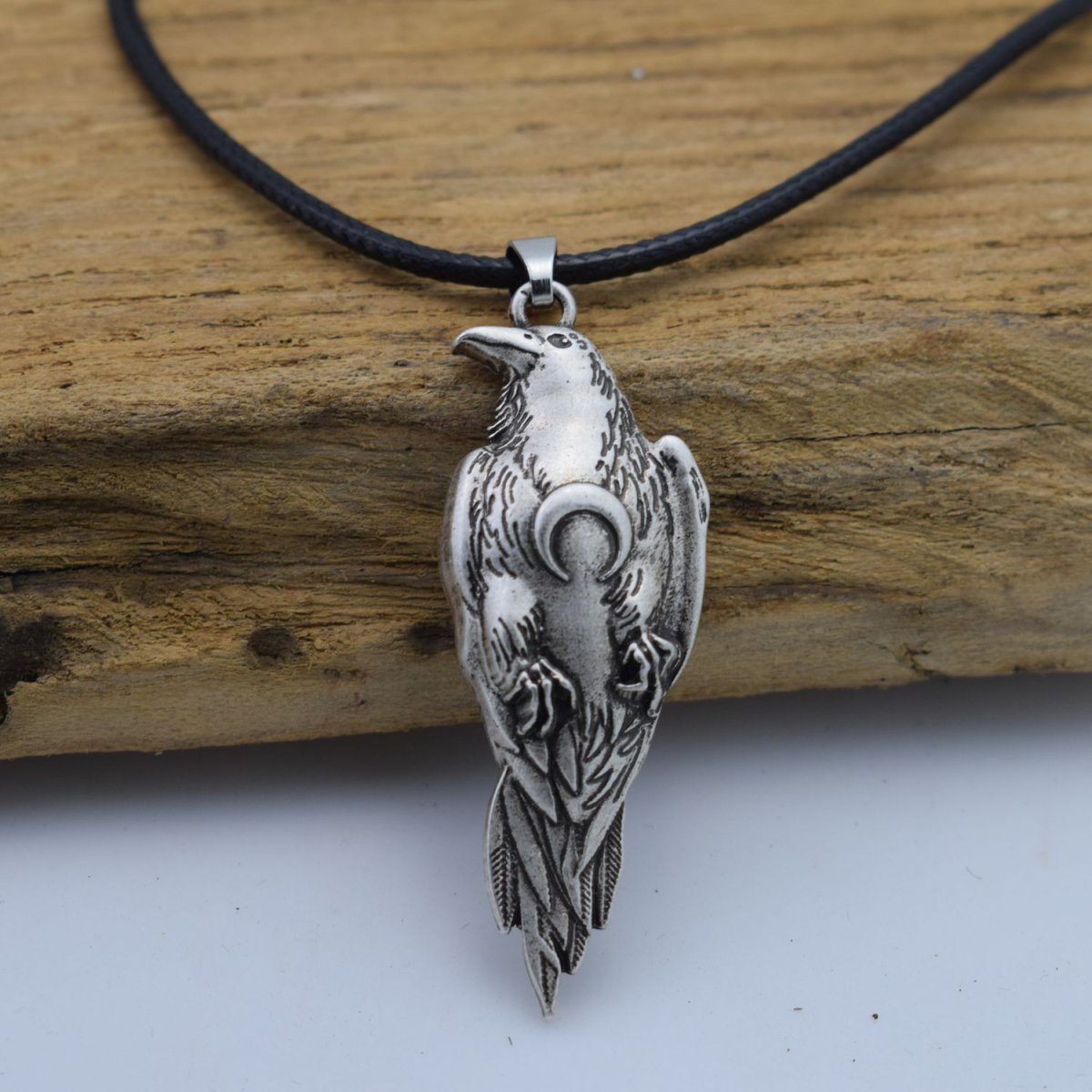 Подвеска ворон серебро