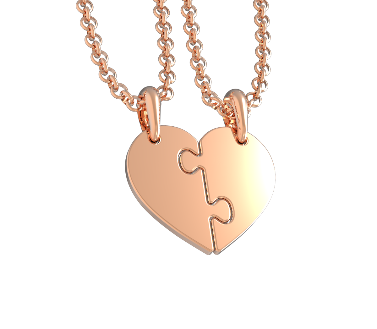 Кулон сердце для двоих золото