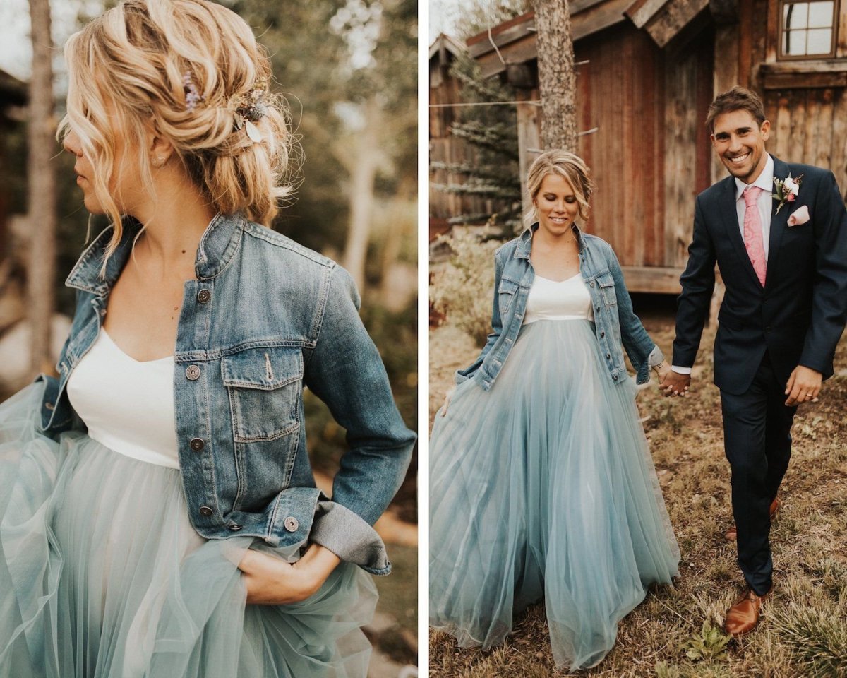 Свадебное платье в джинсовом стиле