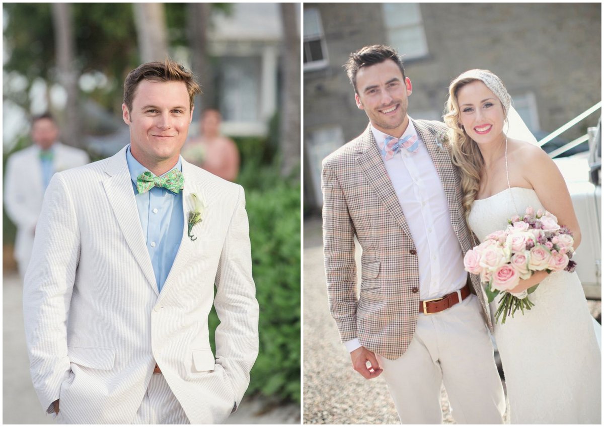 Жених в синем костюме