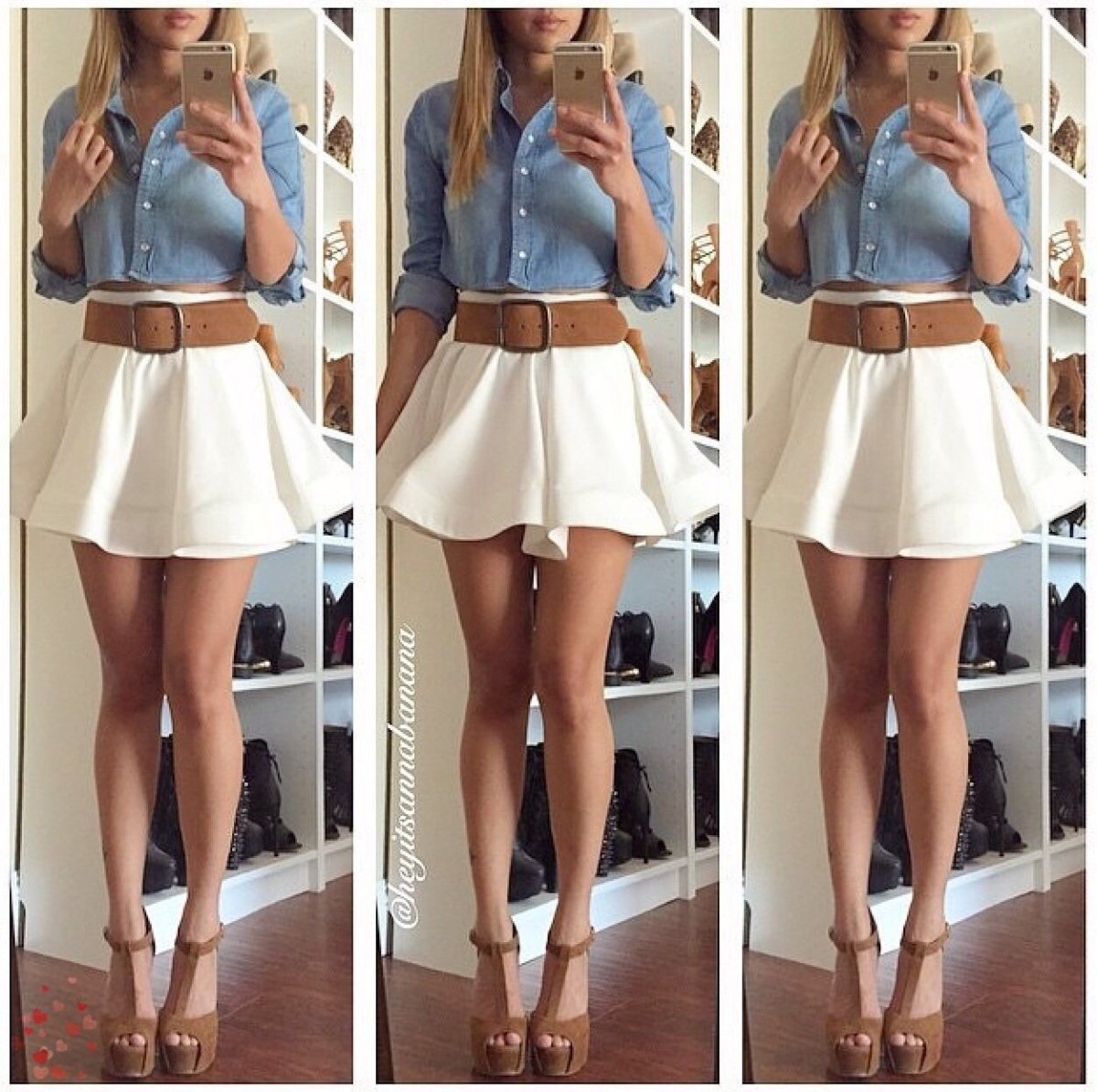 В джинсовой юбке селфи