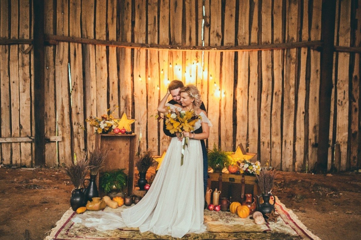 Деревенский стиль свадьбы треш