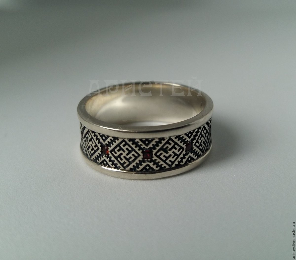 Кольцо Перунов цвет из серебра