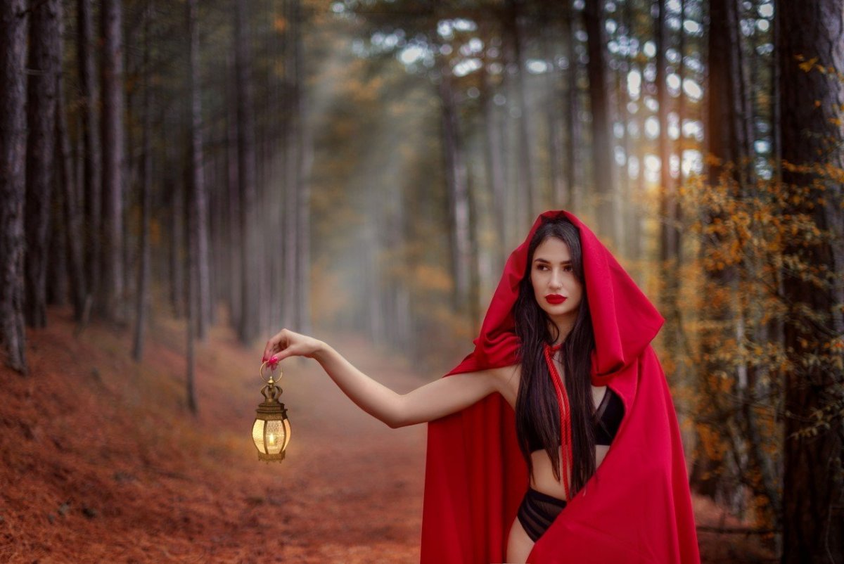 Фотосессия в стиле красная шапочка