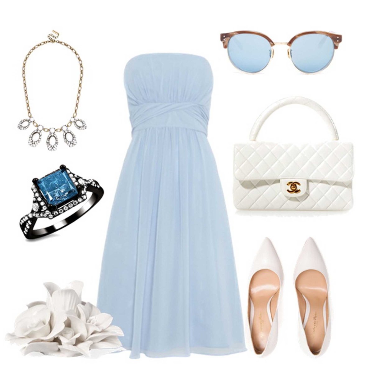 Стильные аксессуары к белому платью