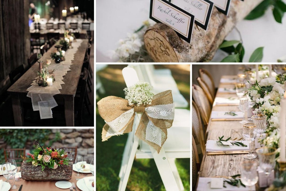 Свадебный декор экостиль