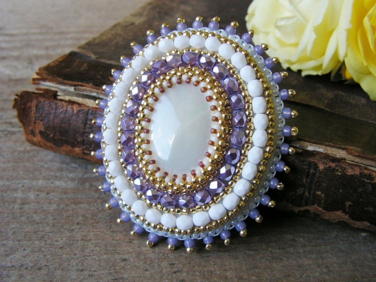 Оплетение кабошона бисером мастер класс