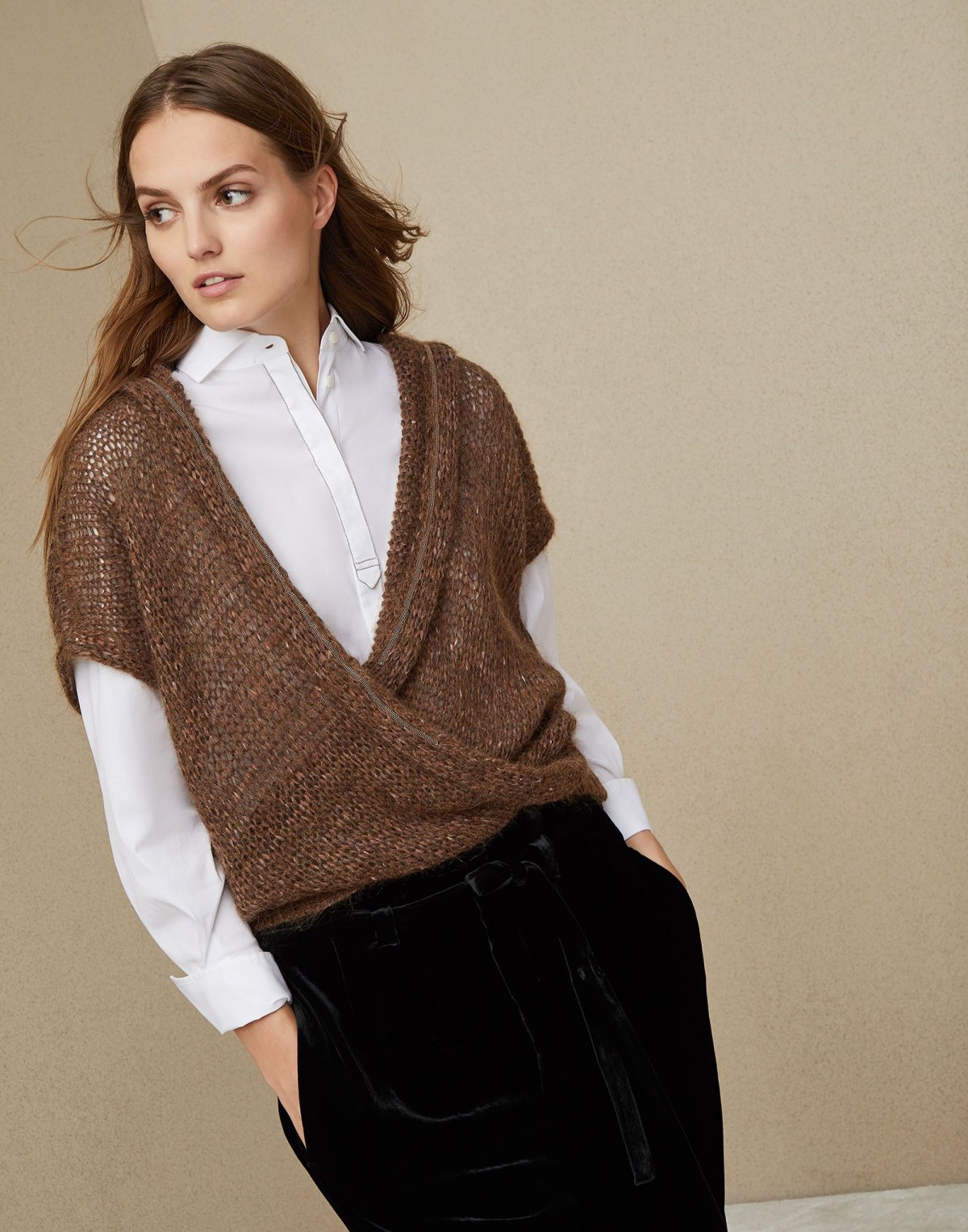 Жилет Эсприт серый вязаный