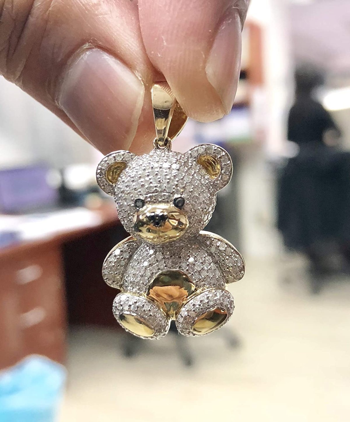 Classic Swarovski Crystal Teddy Bear Pendant