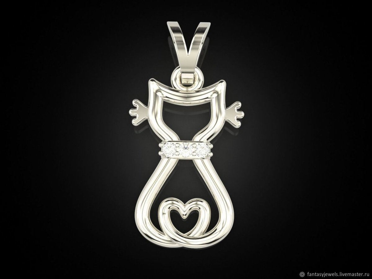 Подвеска кошка золото 585