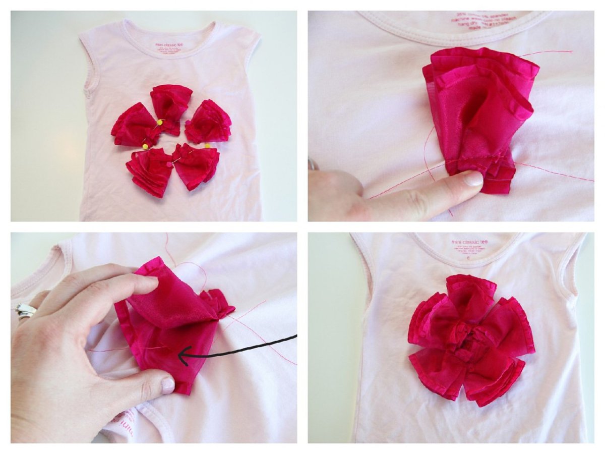Лепестки из ткани на платье своими как сделать лепестки