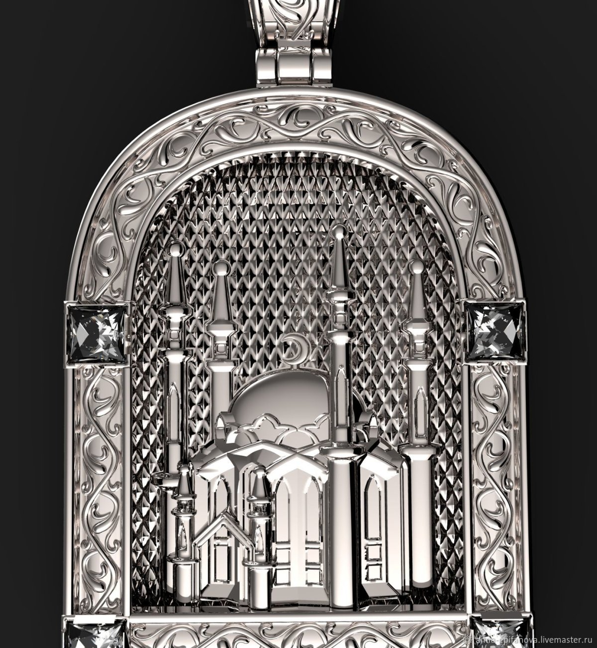 Кольцо мужское серебро Муслим