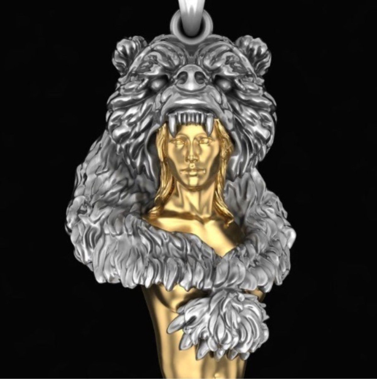 Подвеска медведь золото