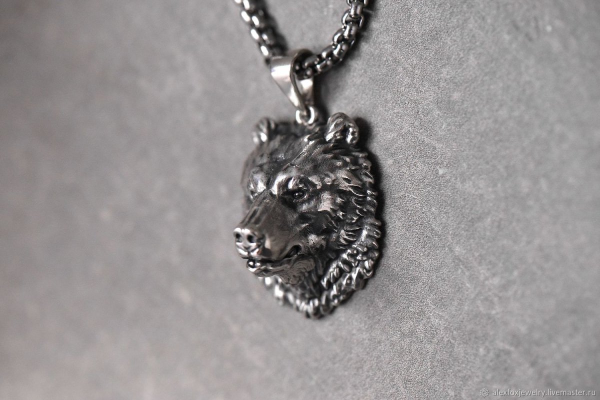 Подвеска медведь, родий, а717