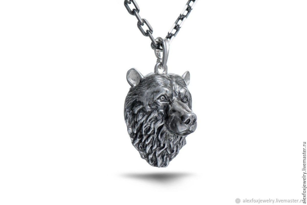 Кулон мишка серебро Теди