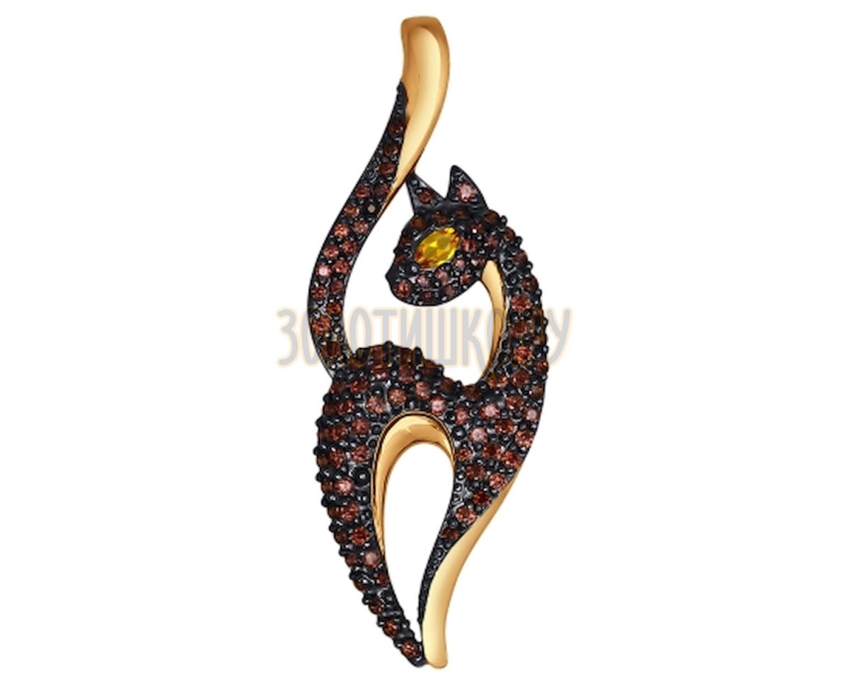 Подвеска медальон кошка