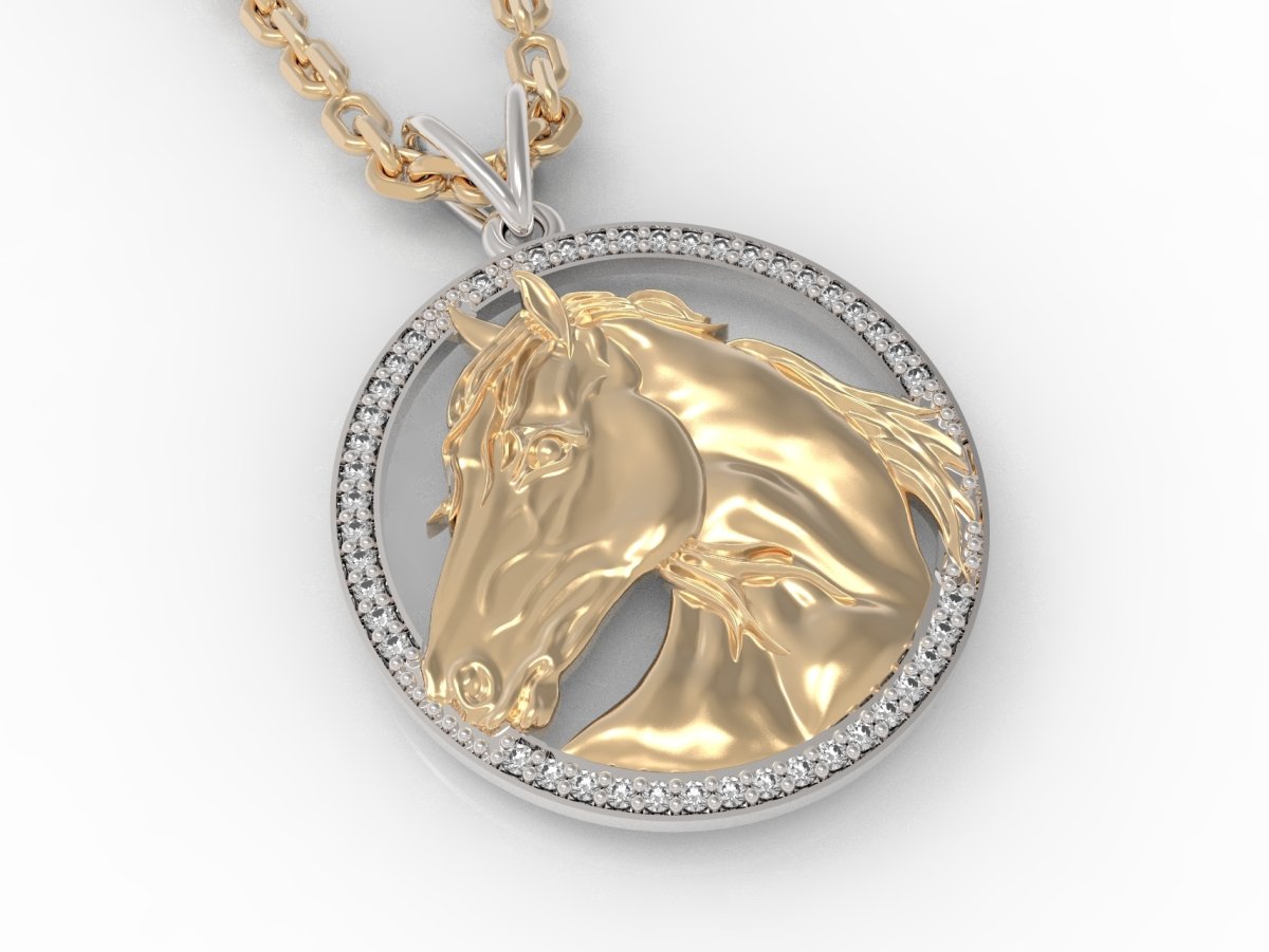 Подвеска лошадка золото