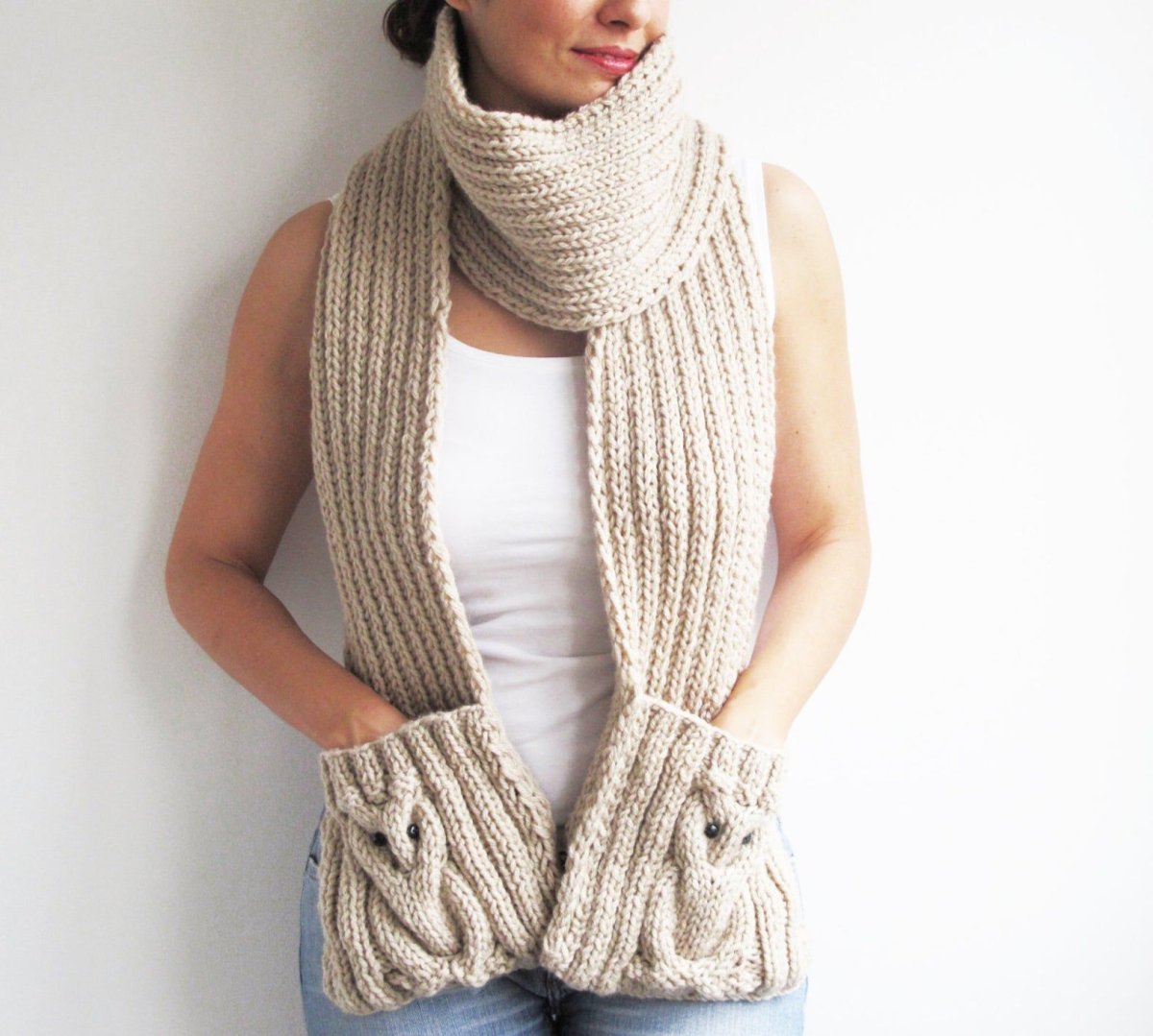 Оригинальные вязаные шарфы