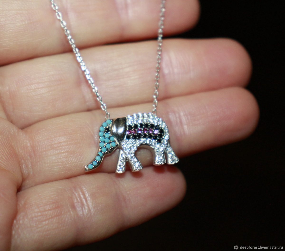 Подвески слоники серебро