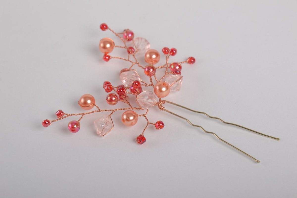 Шпильки для волос с бусинами