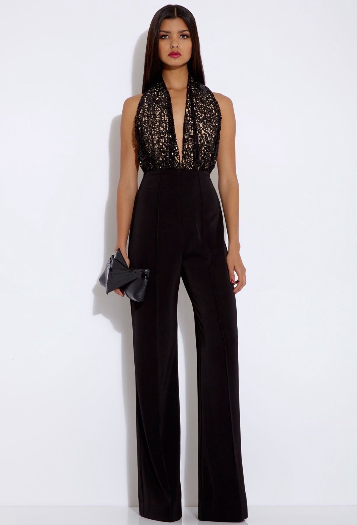 Чёрный комбинезон женский Вечерний