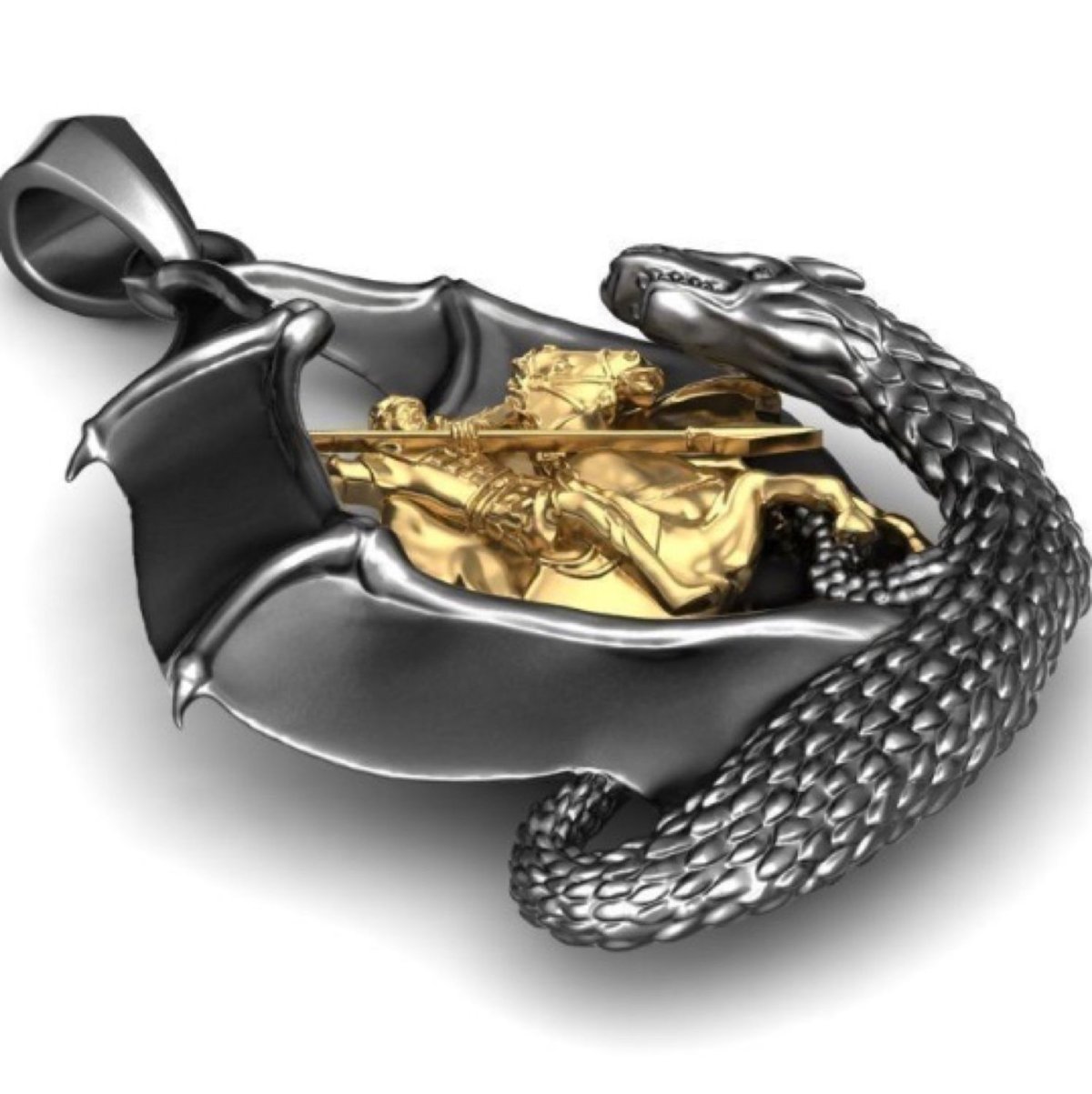 Подвеска Георгий Победоносец серебро