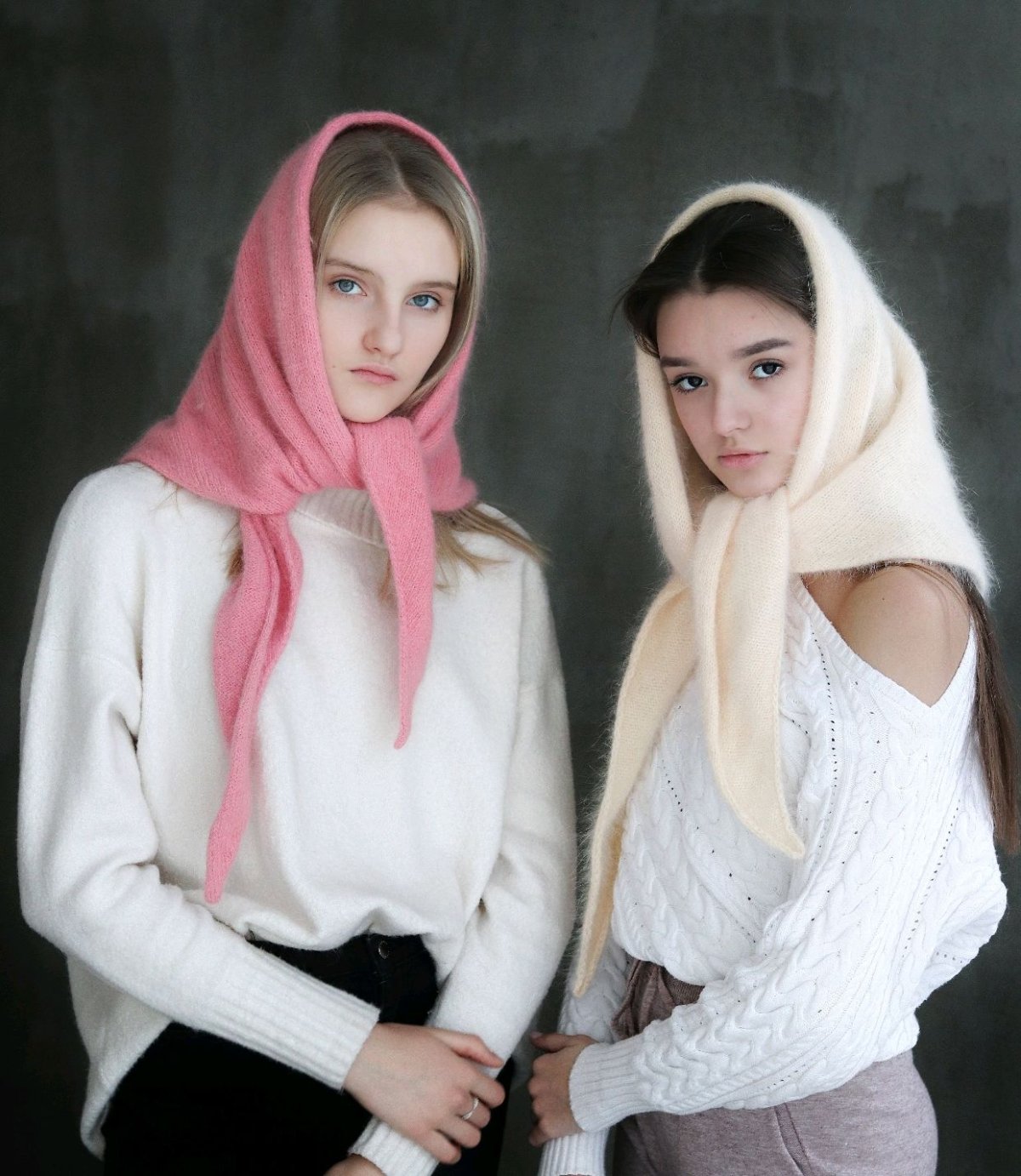 Вязаная косынка на голову