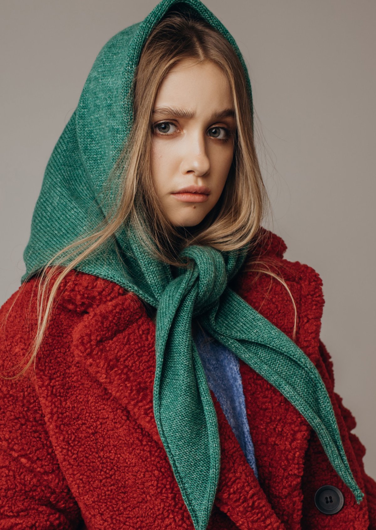 Вязаный платок на голову