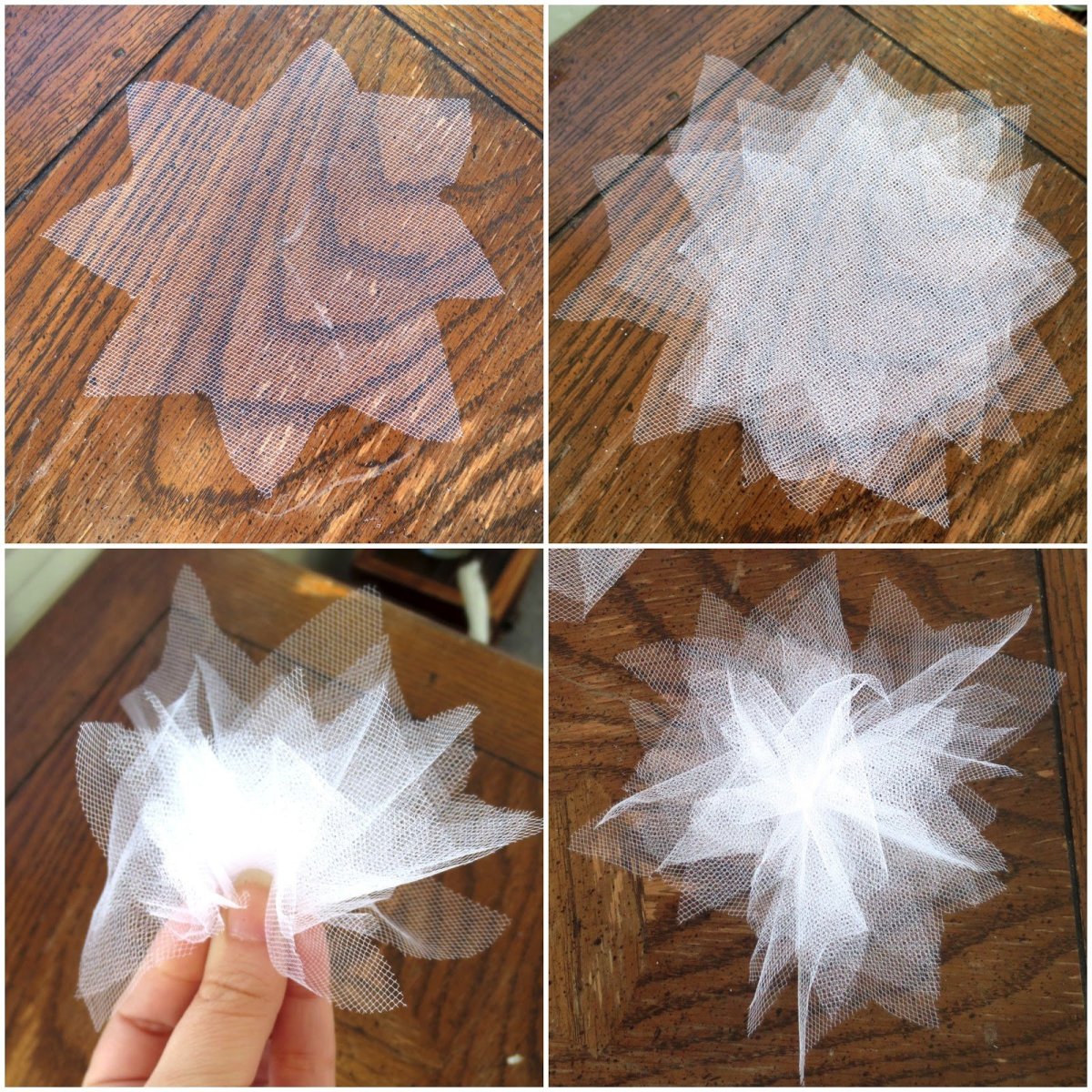 Снежинка из фатина