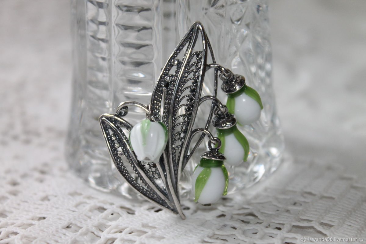 Брошь Ландыши e303278