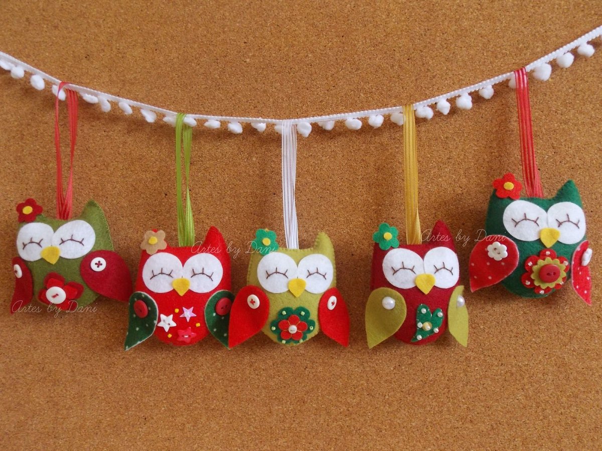 Совушка из фетра на новый год