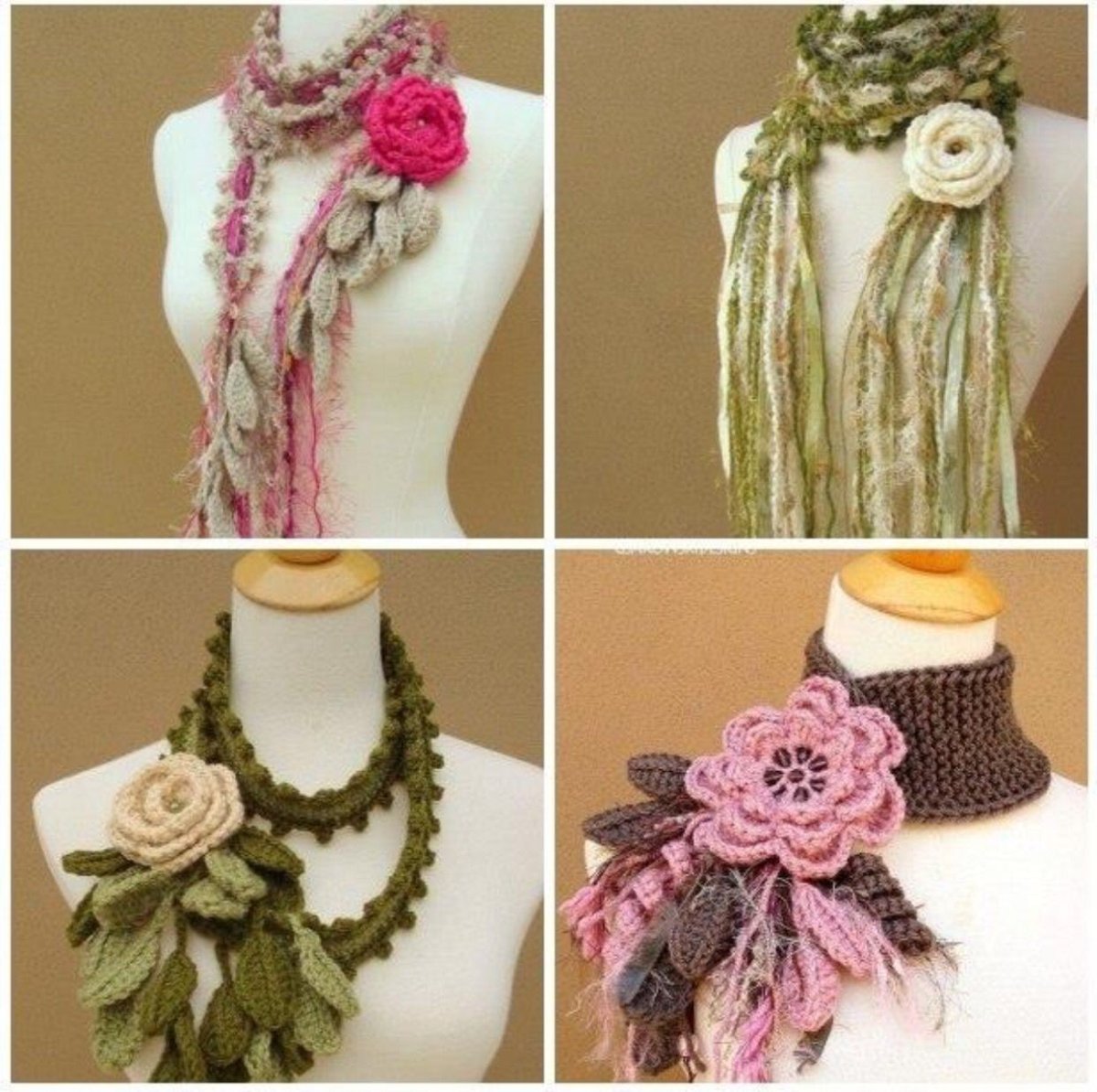 Вязаные шарфики для украшения