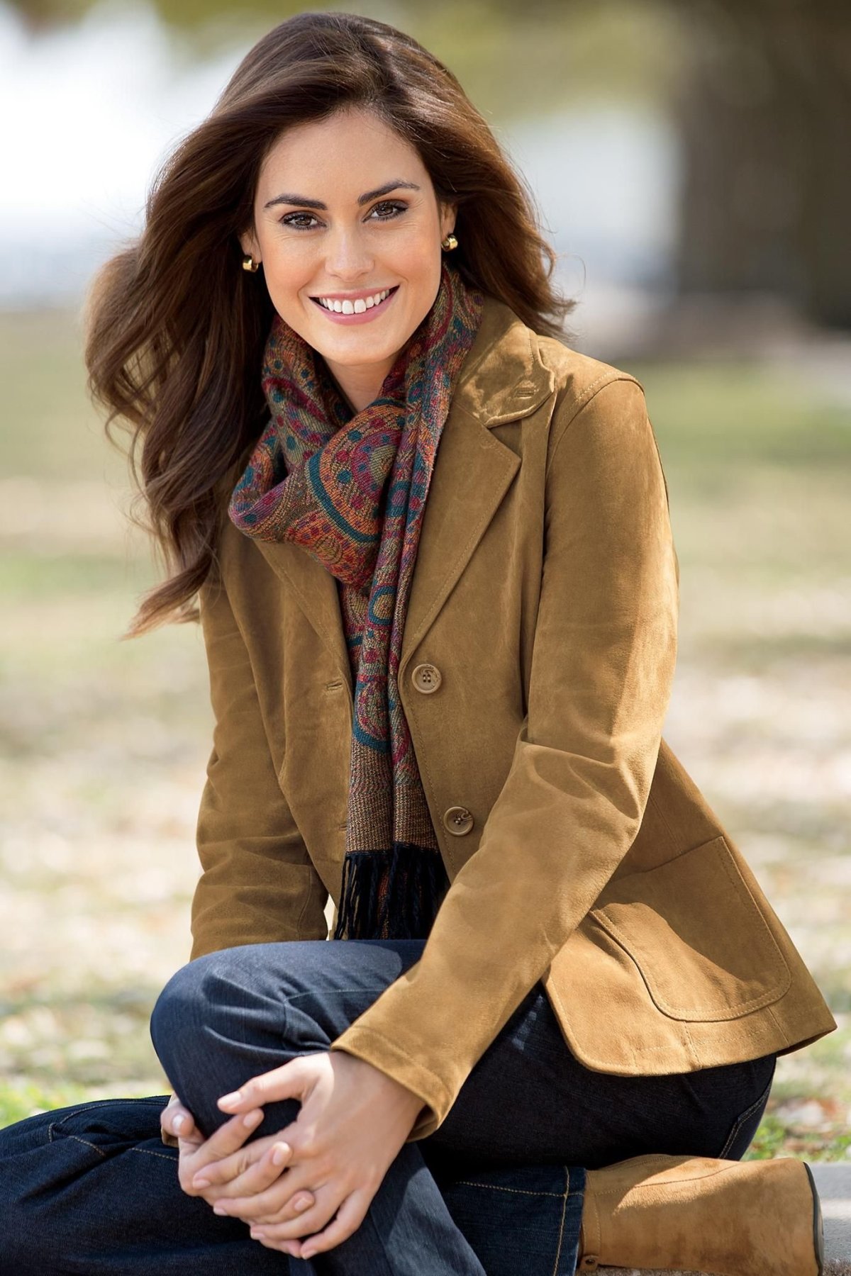 Лук с коричневым пиджаком женские