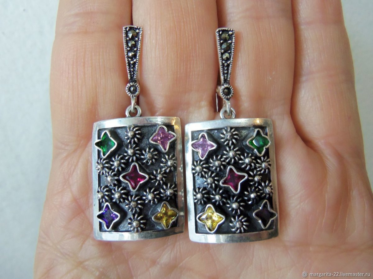 Серьги "гранат" армянский ювелир