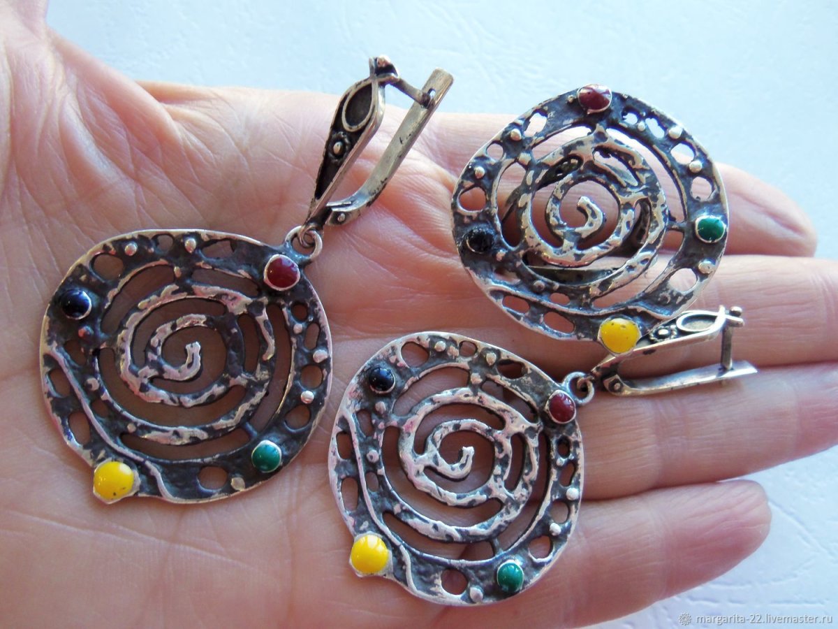 Серьги "гранат" армянский ювелир