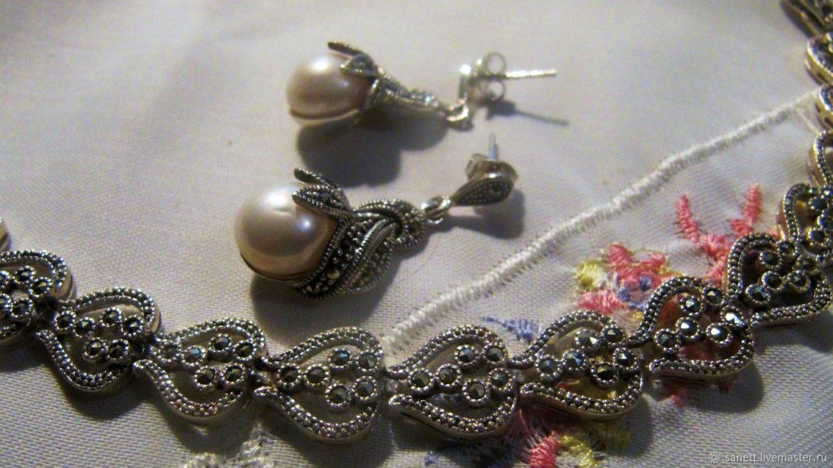 Капельное серебро МАРКАЗИТ браслеты