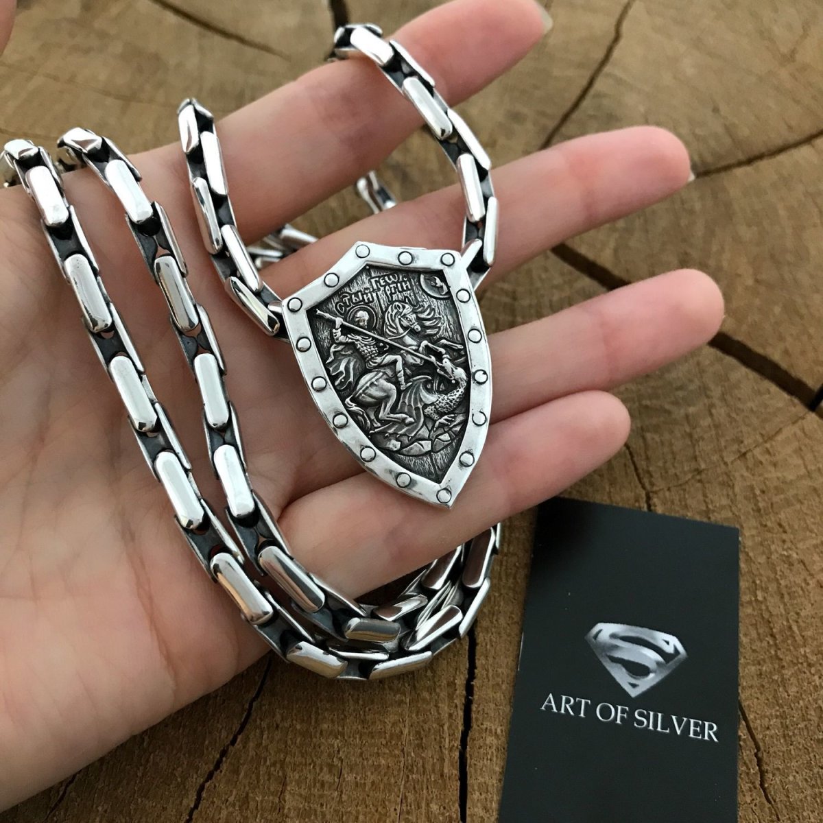 Подвеска Святой Георгий Победоносец золото