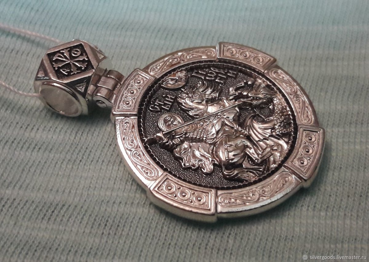 Образок Георгий Победоносец серебро