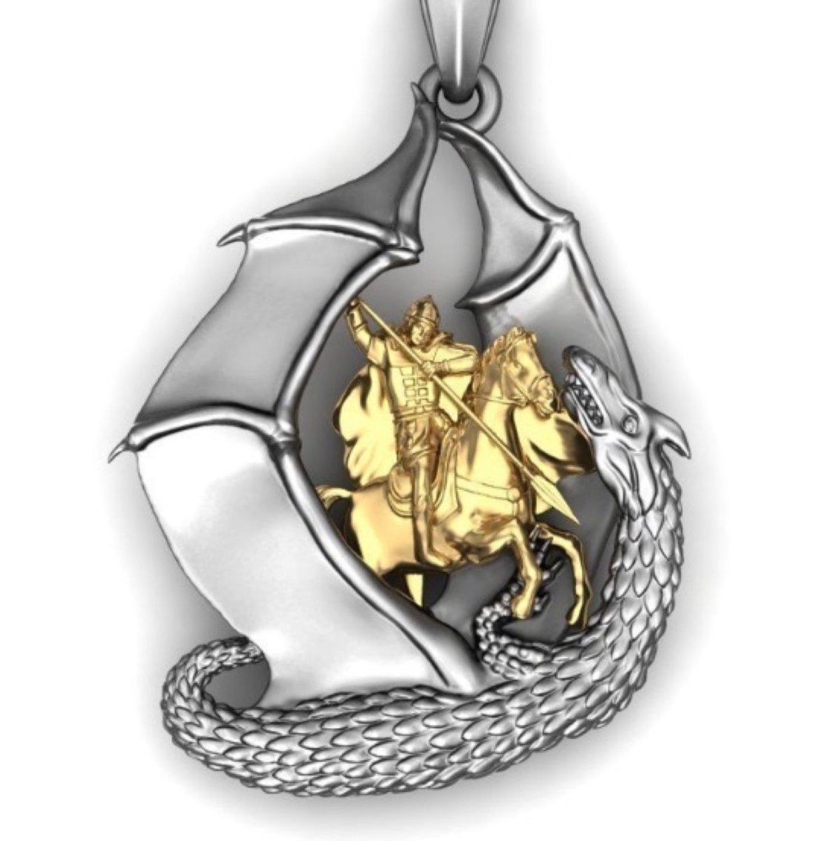 Золотой кулон Георгий Победоносец