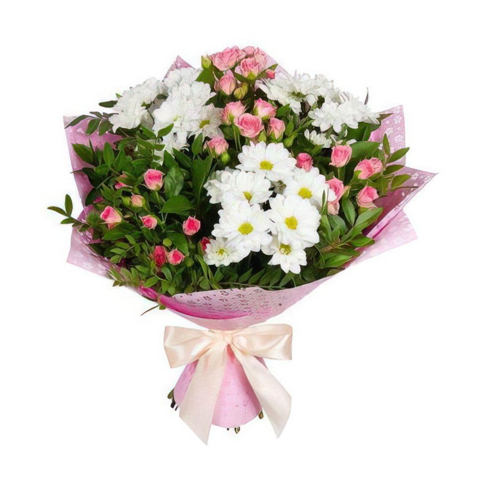 Букет "хризантемы и розы"