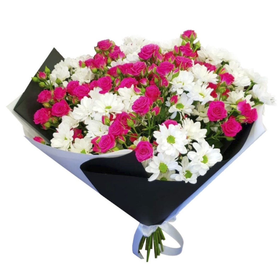 Букет роза Хризантема альстромерия